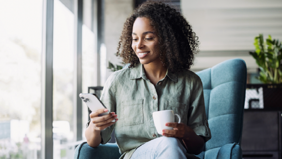 Image of mobile device being used