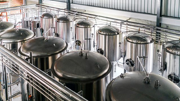 Top view from inside a food processing factory